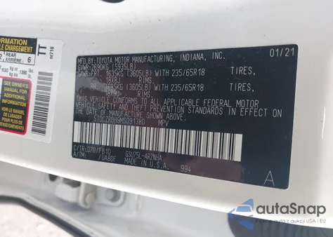 2021 Toyota Highlander L from USA, damaged, VIN 5TDCZRBH9MS091380